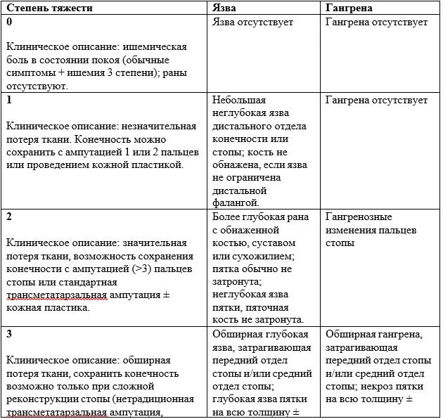 Приложение Г1 - Г... Шкалы оценки, вопросники — Критическая ишемия нижних конечностей (КИНК)