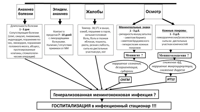 Приложение Б. Алгоритмы действий врача — Менингококковая инфекция