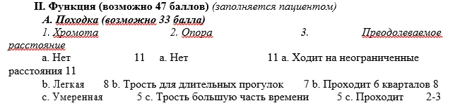 Приложение Г1 - Г... Шкалы оценки, вопросники — Врождённый вывих бедра