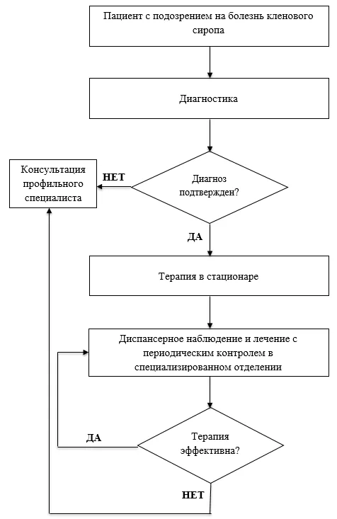 Приложение Б. Алгоритмы действий врача — Болезнь «кленового сиропа»