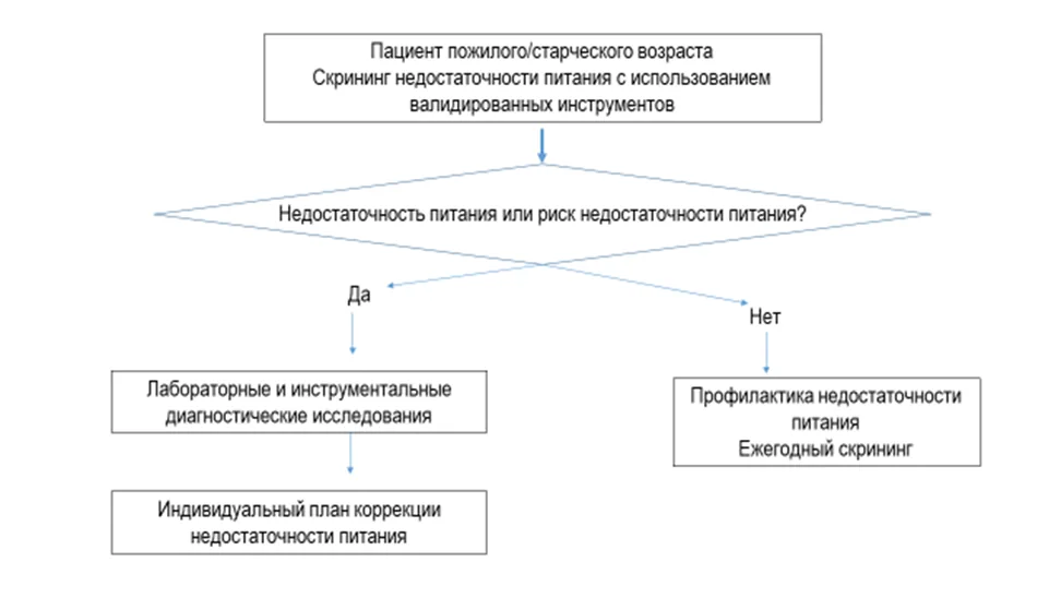 Приложение Б. Алгоритмы действий врача — Недостаточность питания (мальнутриция) у пациентов пожилого и старческого возраста