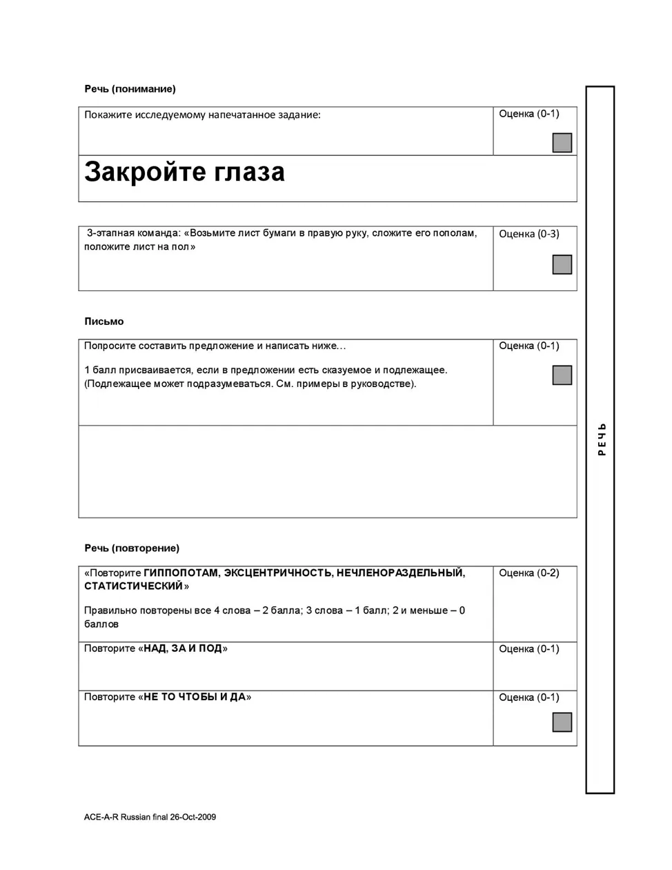 Приложение Г1 - Г... Шкалы оценки, вопросники — Когнитивные расстройства у лиц пожилого и старческого возраста
