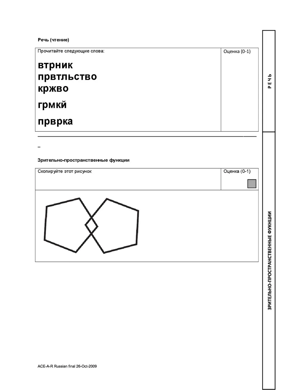 Приложение Г1 - Г... Шкалы оценки, вопросники — Когнитивные расстройства у лиц пожилого и старческого возраста