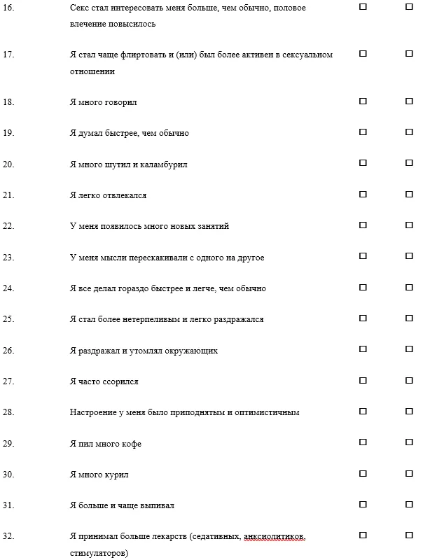 Приложение Г1 - Г... Шкалы оценки, вопросники — Биполярное аффективное расстройство