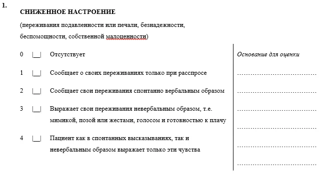 Приложение Г1 - Г... Шкалы оценки, вопросники — Биполярное аффективное расстройство