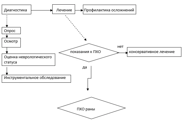 Приложение Б. Алгоритмы действий врача — Открытые раны головы