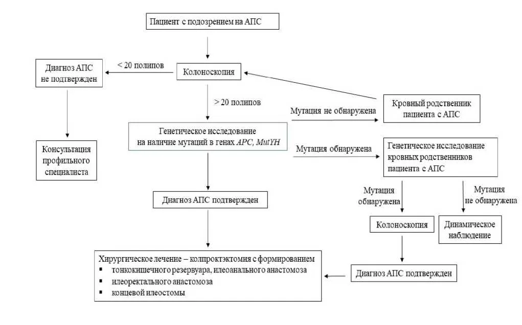 Приложение Б. Алгоритмы действий врача — Аденоматозный полипозный синдром