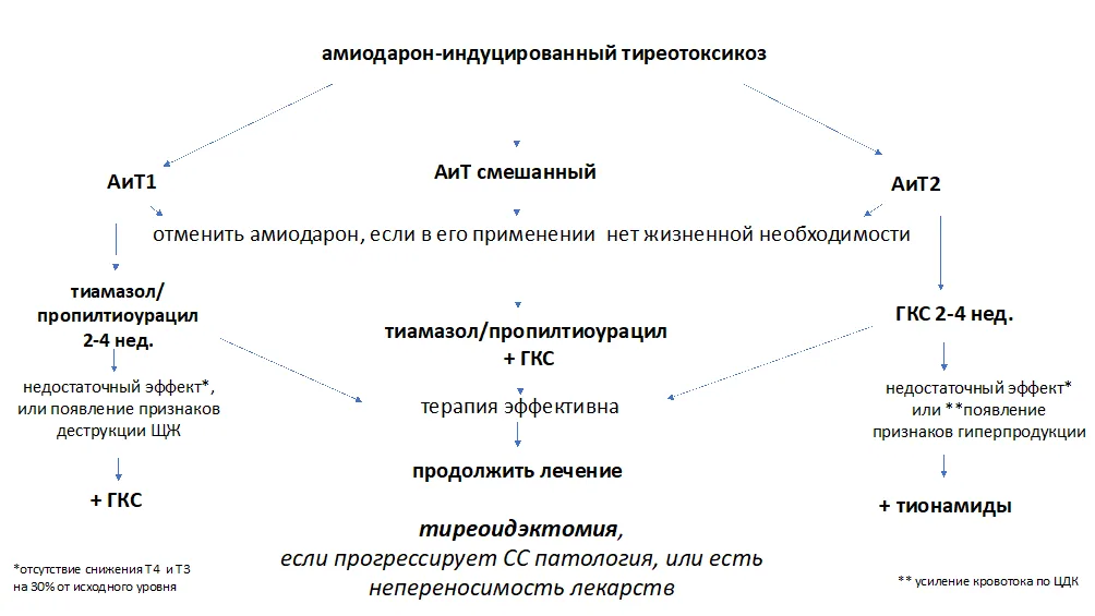 Приложение Б. Алгоритмы действий врача — Амиодарон-индуцированная дисфункция щитовидной железы