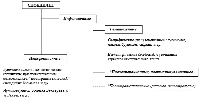 1.2 Этиология и патогенез заболевания или состояния (группы заболеваний или состояний) — Воспалительные поражения позвоночника