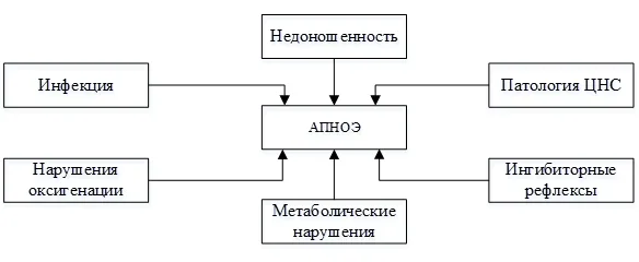 1.2 Этиология и патогенез заболевания или состояния (группы заболеваний или состояний) — Апноэ недоношенных новорождённых
